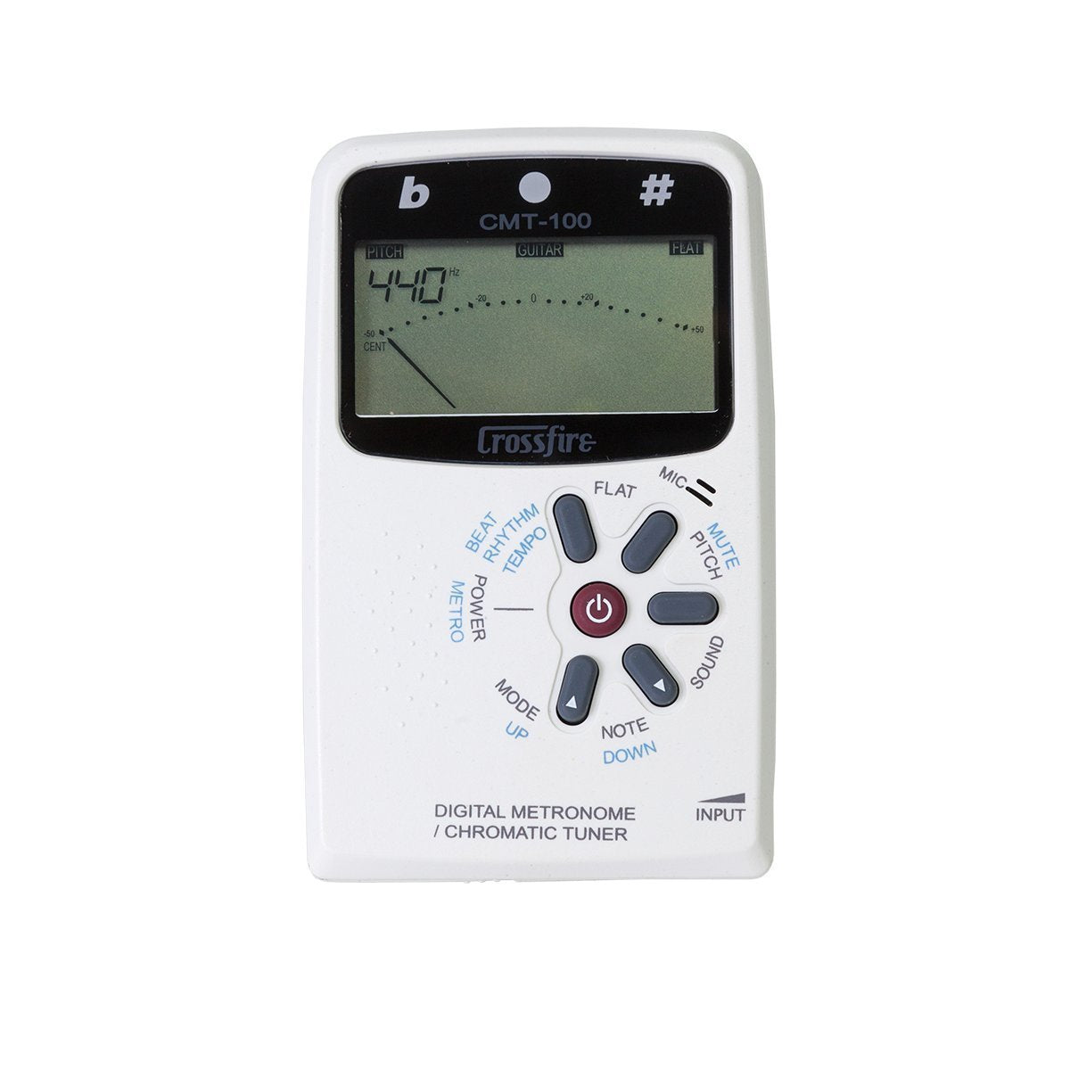 Crossfire Chromatic Tuner and Digital Metronome (White)