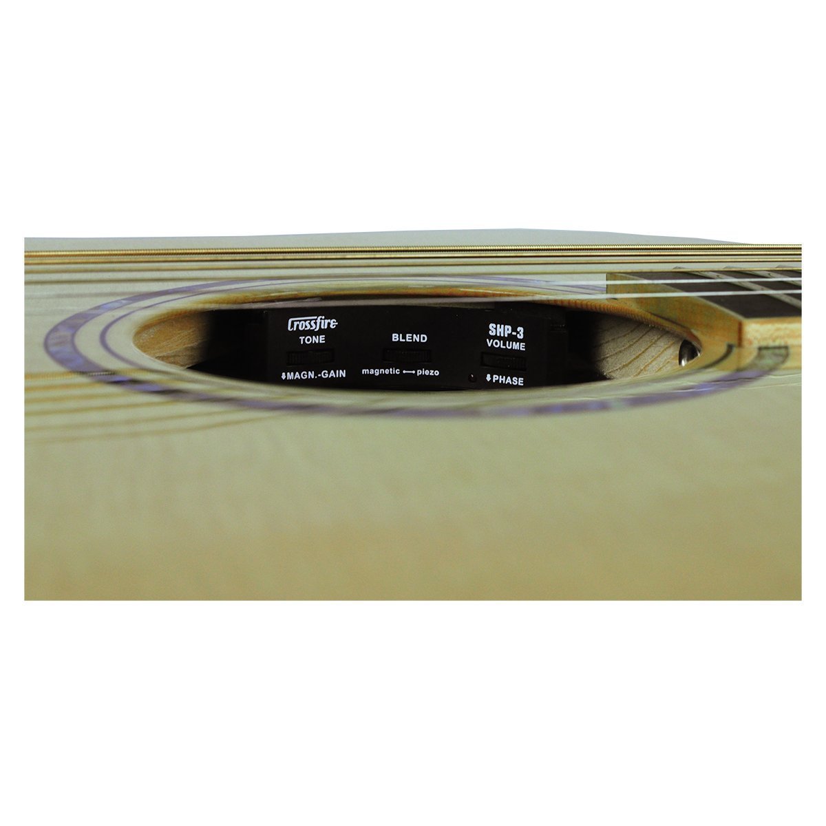 Crossfire Guitar Sound-Hole Pickup Kit with Preamp, Piezo and Magnetic Pickup