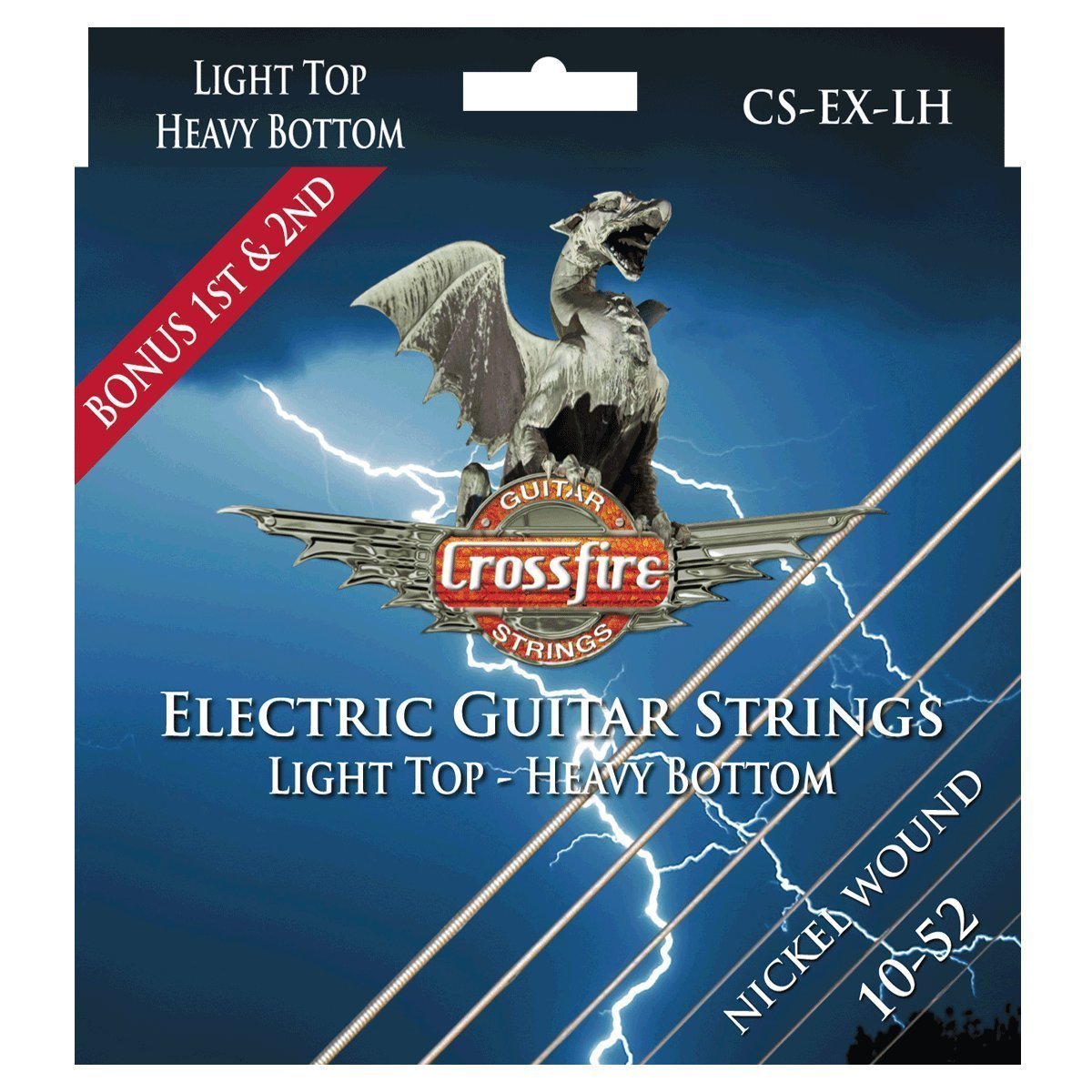 Crossfire Light Top/Heavy Bottom Electric Guitar Strings (10-52)