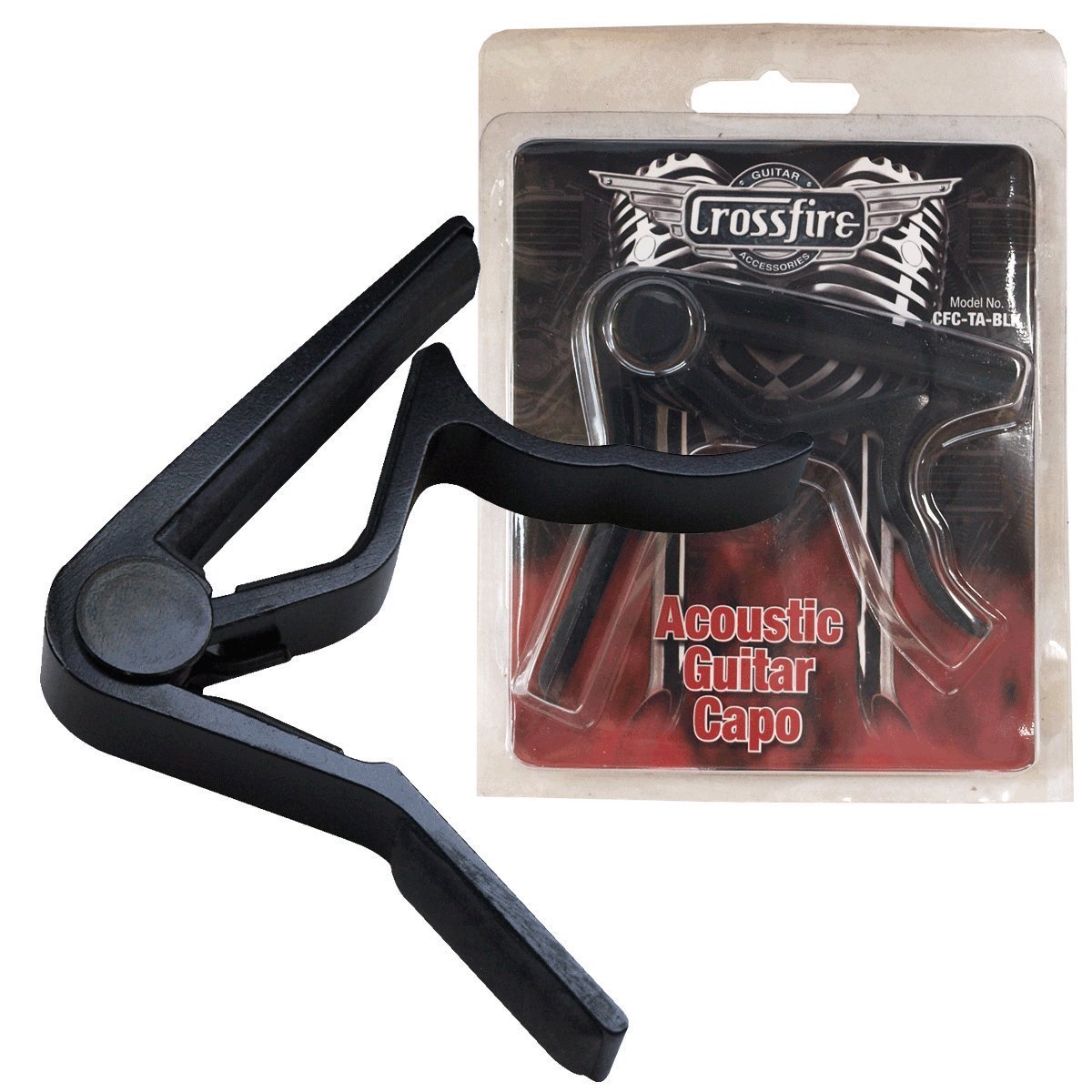 Crossfire Trigger-Style Acoustic Guitar Capo (Black)