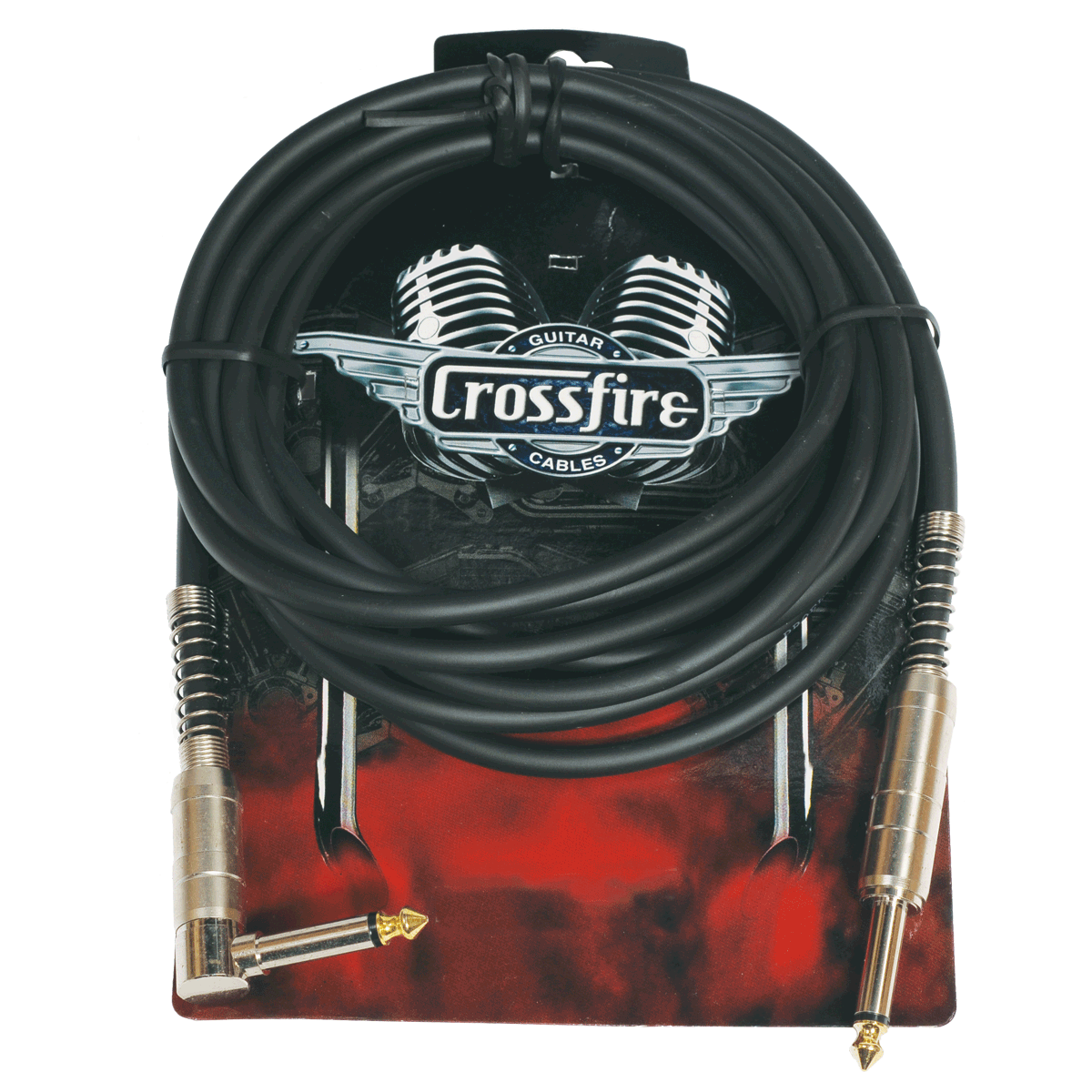 Crosssfire 10' / 3 Metre Instrument Cable with Straight-Angle Metal Jacks