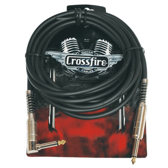 Crosssfire 10' / 3 Metre Instrument Cable with Straight-Angle Metal Jacks