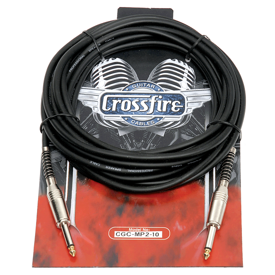 Crosssfire 10' / 3 Metre Instrument Cable with Straight Metal Jacks