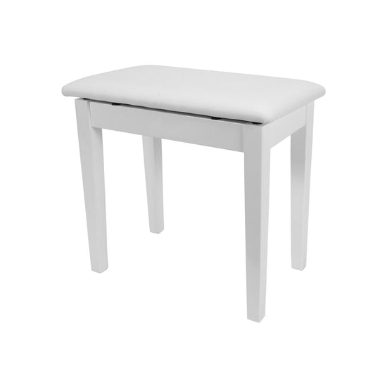 Crown Compact Piano Stool with Storage Compartment (White)