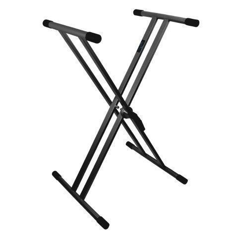 Crown Deluxe Heavy Duty X-Style Double Braced Height Adjustable Keyboard Stand (Black)