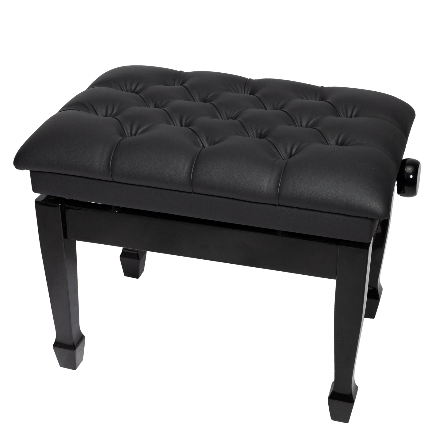 Crown Deluxe Tufted Hydraulic Height Adjustable Piano Bench (Black)