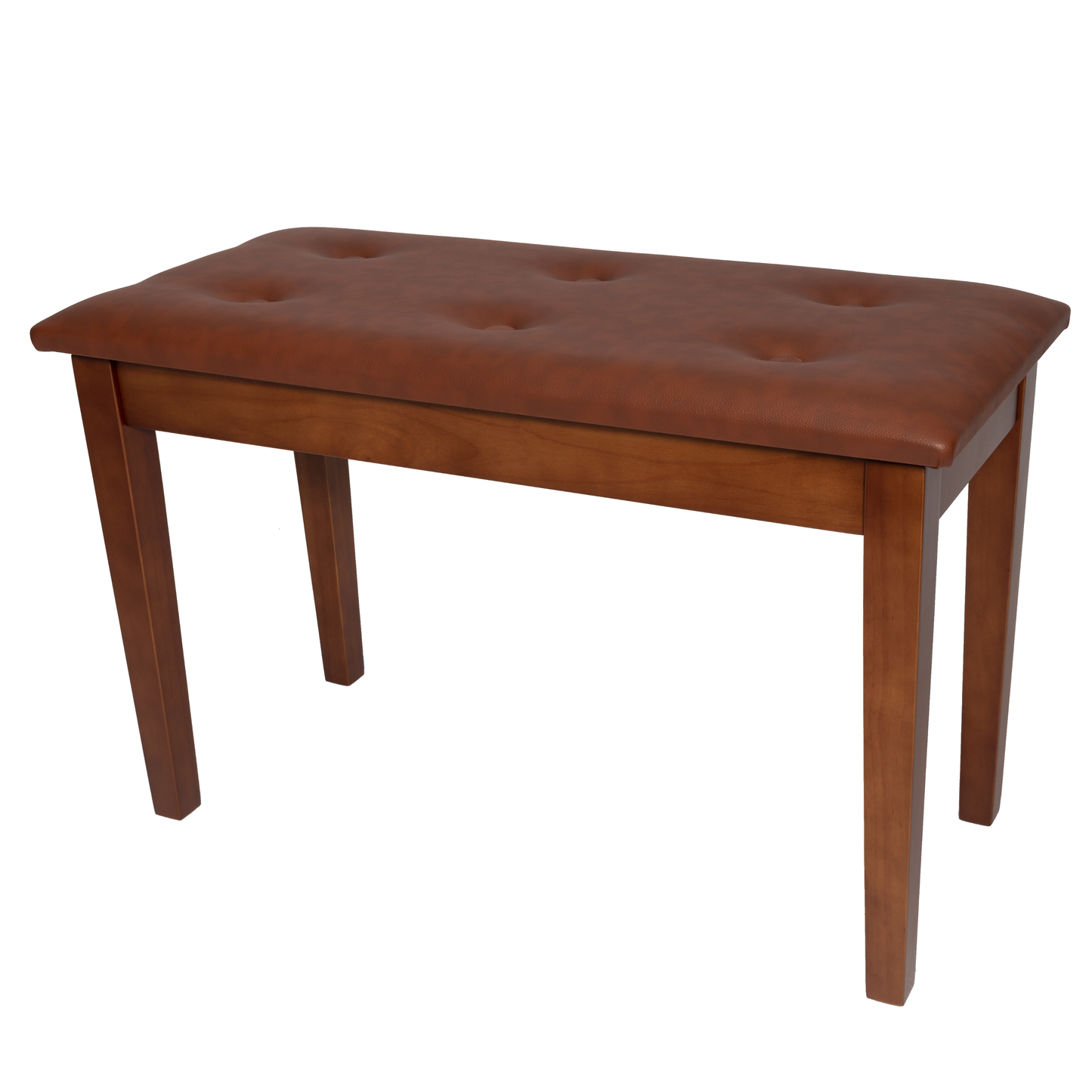 Crown Standard Tufted Duet Piano Stool with Storage Compartment (Walnut)