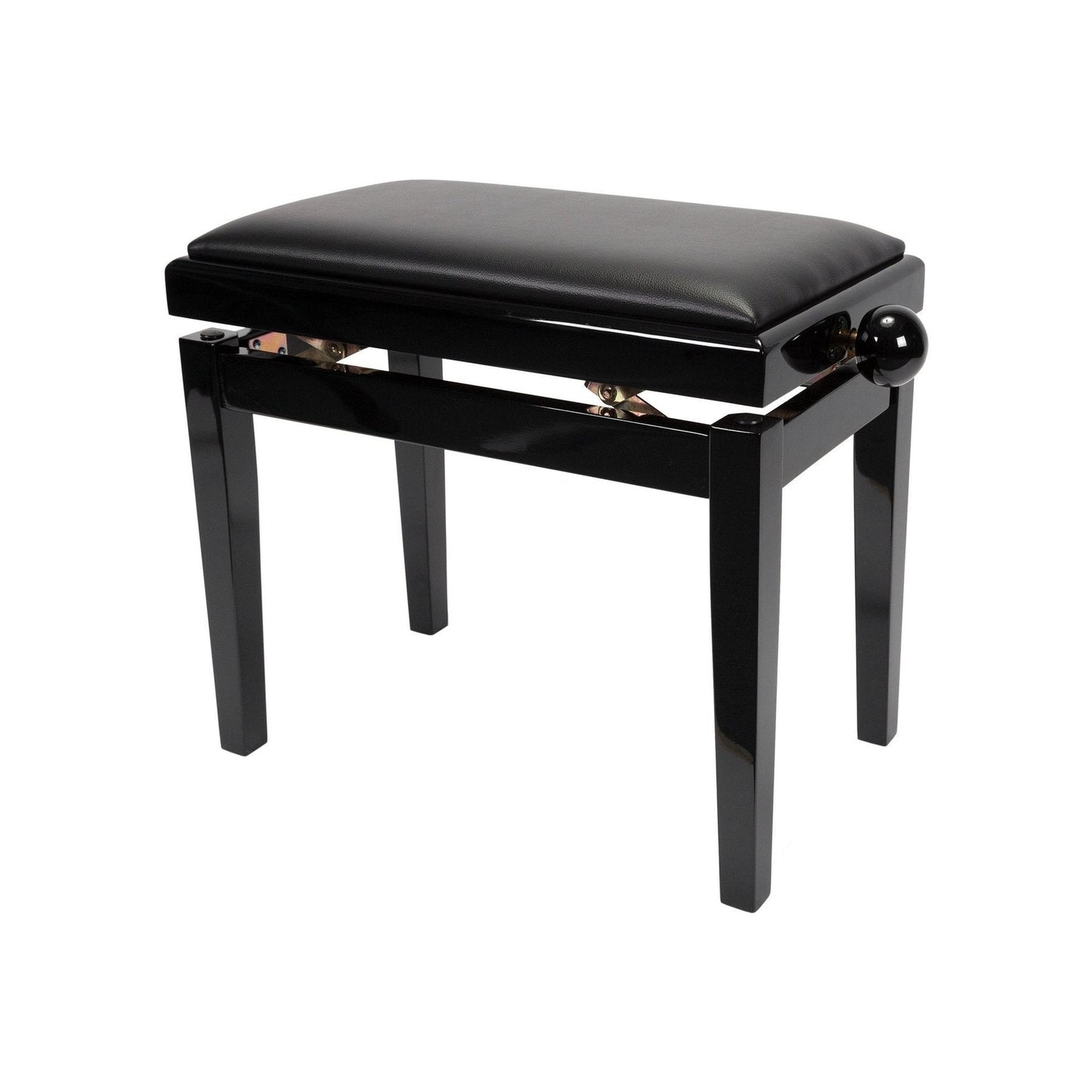 Crown Timber Trim Height Adjustable Piano Stool (Black)