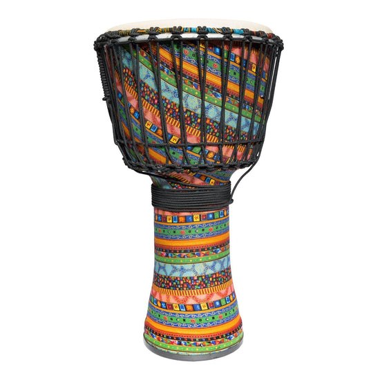 Drumfire 12" Synthetic Head Rope Djembe (Multicolour)