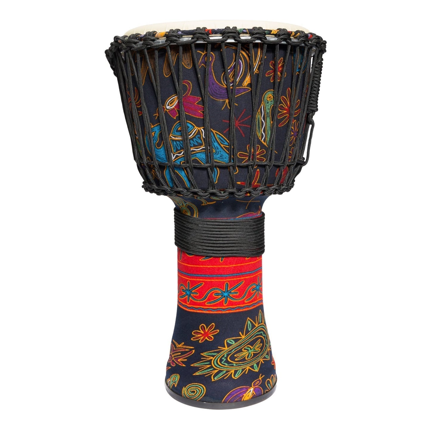 Drumfire 12" Synthetic Head Rope Djembe (Multicolour)