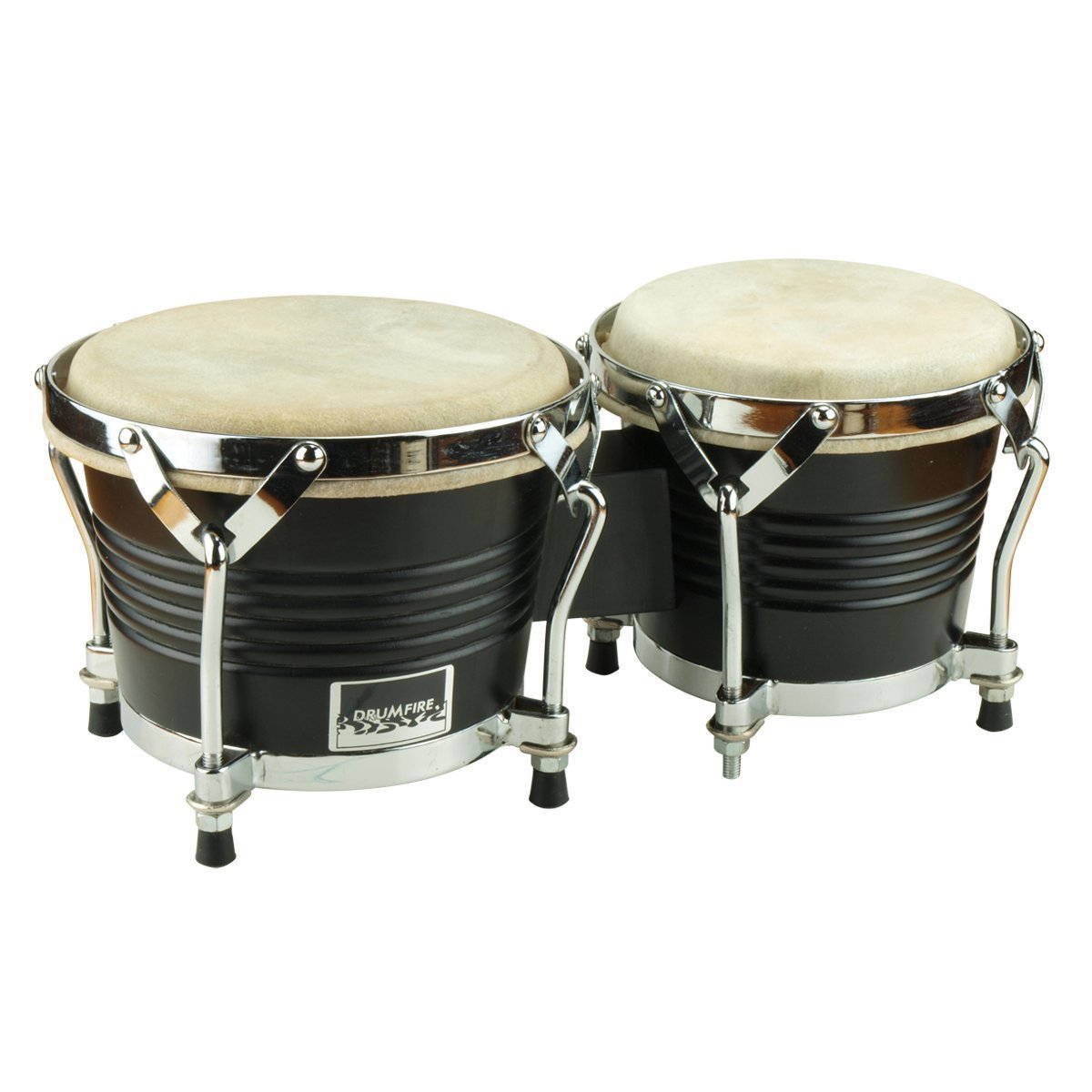 Drumfire 6.5" and 7.5" Wood Bongos (Black)