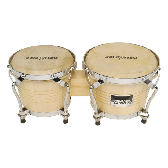 Load image into Gallery viewer, Drumfire 6.5&amp;quot; and 7.5&amp;quot; Wood Bongos (Natural Gloss)
