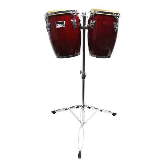 Load image into Gallery viewer, Drumfire 8&amp;quot; and 9&amp;quot; Conguitas with Stand (Wine Red)
