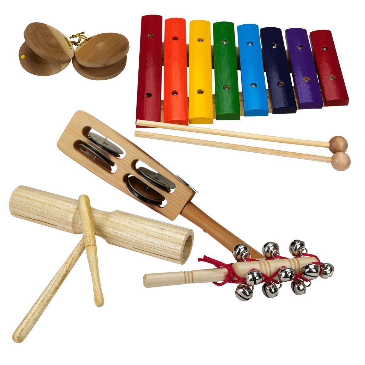 Drumfire Hand Percussion Pack with Wooden Crate (5-Piece)