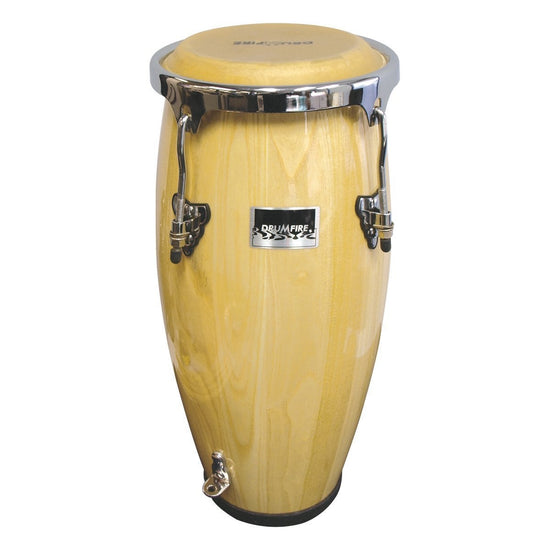 Load image into Gallery viewer, Drumfire Junior Conga Drum with Carry Strap (Natural Gloss)
