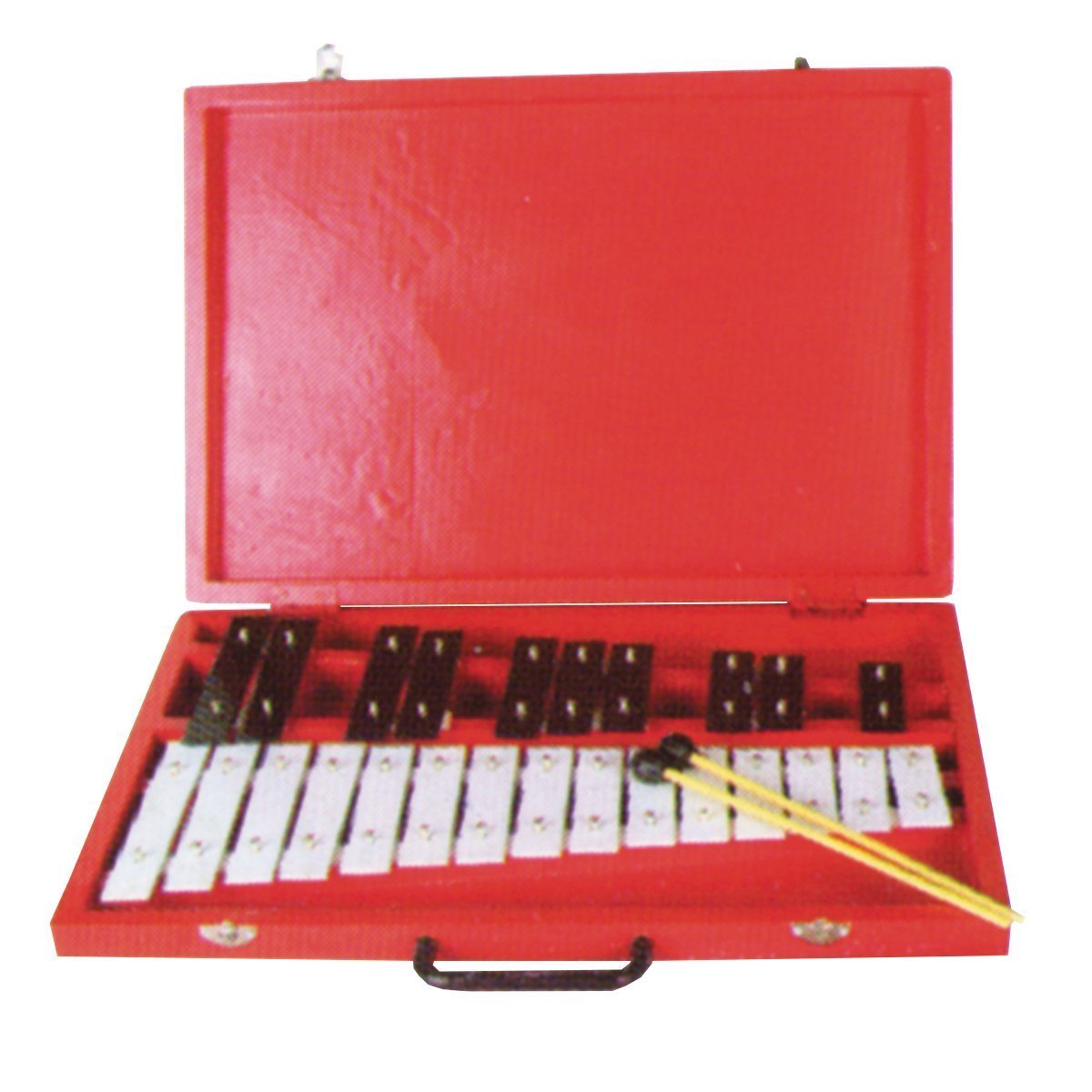 Drumfire Metallophone in Wooden Carry Case (Red)
