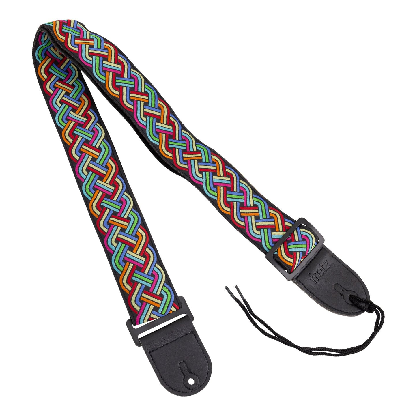 Fretz Woven Jacquard Fabric Guitar Strap (Neon)