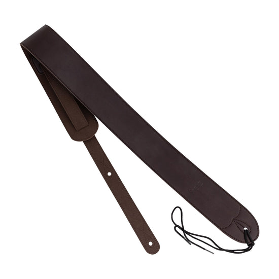 Fretz Microfibre Leather and Suede Back Guitar Strap (Dark Brown)