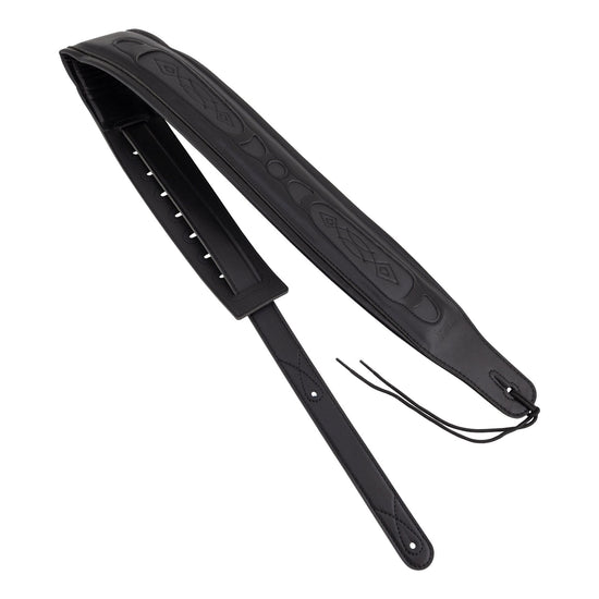 Fretz Padded Leather Adjustable Guitar Strap (Black)