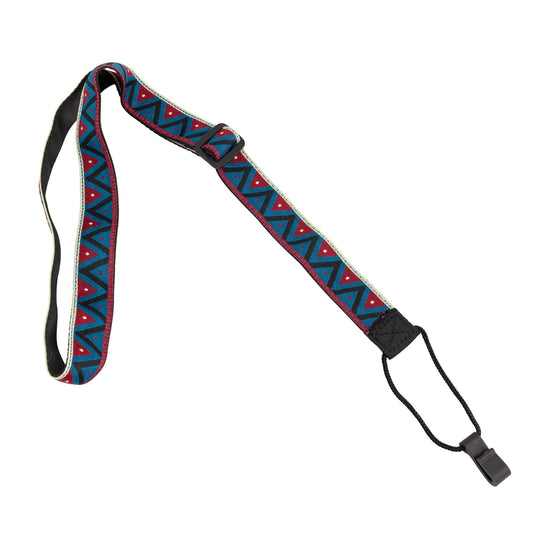 Fretz Patterned Hook Style Ukulele Strap (Blue/Red)