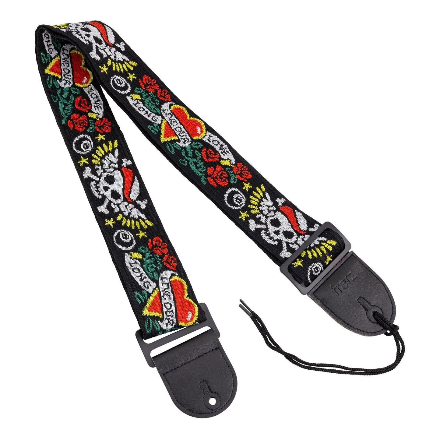 Fretz Woven Jacquard Fabric Guitar Strap Tattoo jademcaustralia