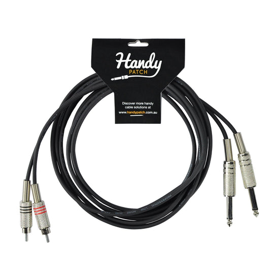 Handy Patch Male Stereo RCA to Dual Male 1/4" Mono Cable (3m)