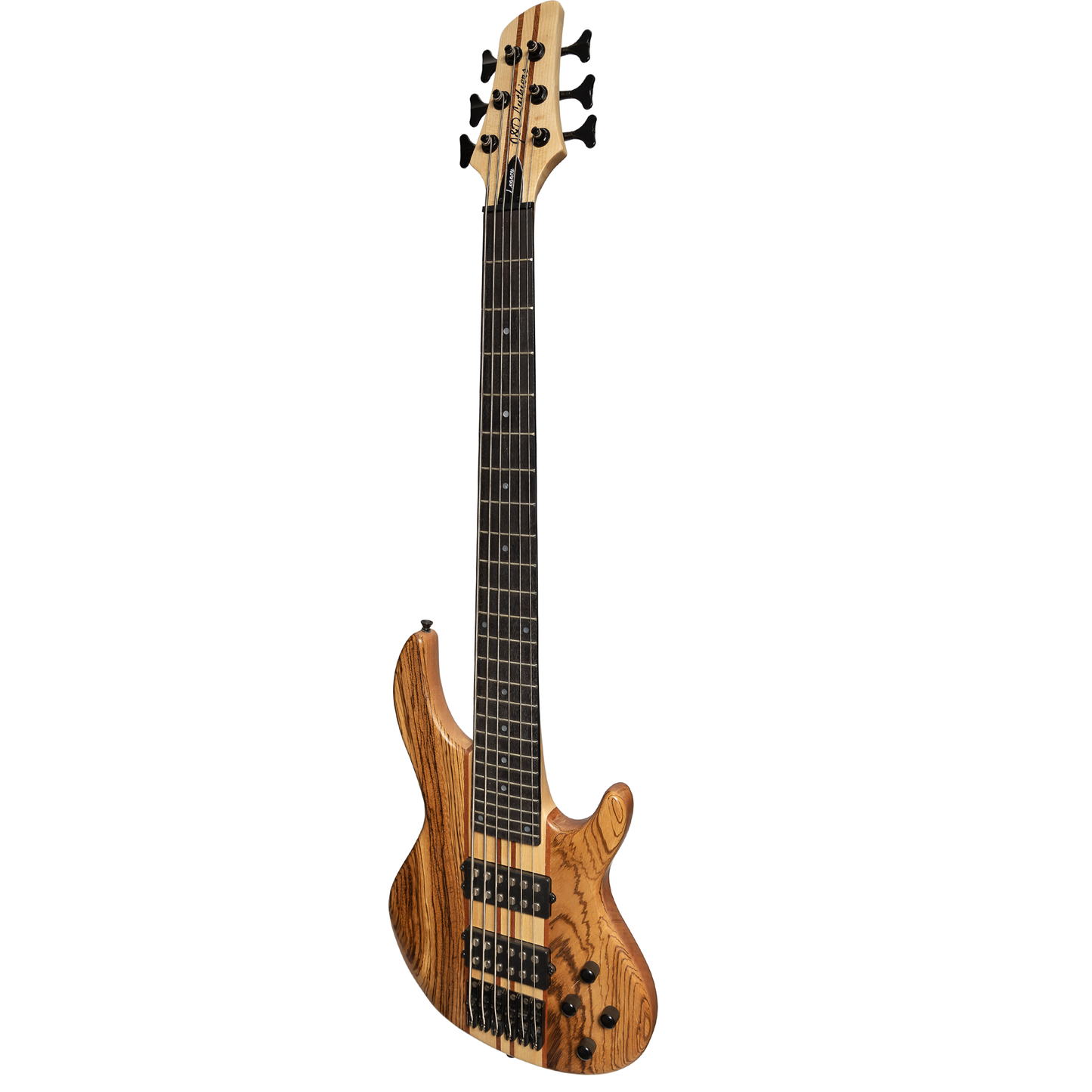 J&D Luthiers 6-String Contemporary Neck Through Active Electric Bass Guitar (Natural Satin)