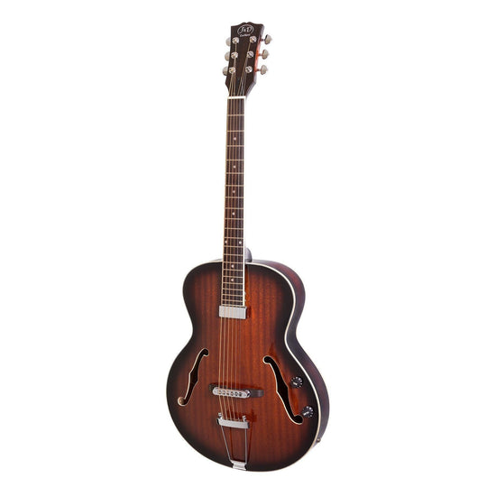 J&D Luthiers Hollow Body Archtop Electric Guitar (Vintage Sunburst)