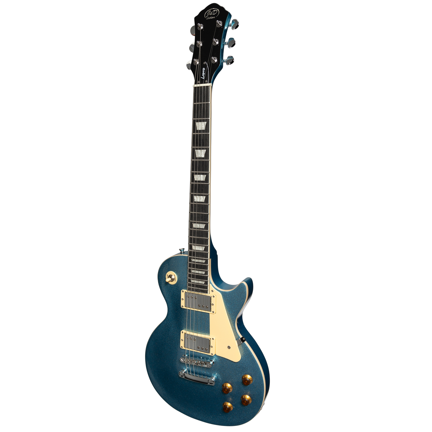 J&D Luthiers LP Custom-Style Electric Guitar (Metallic Blue Sparkle)