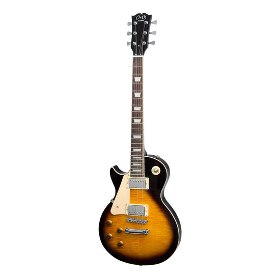 J&D Luthiers LP-Style Left Handed Electric Guitar (Vintage Sunburst)