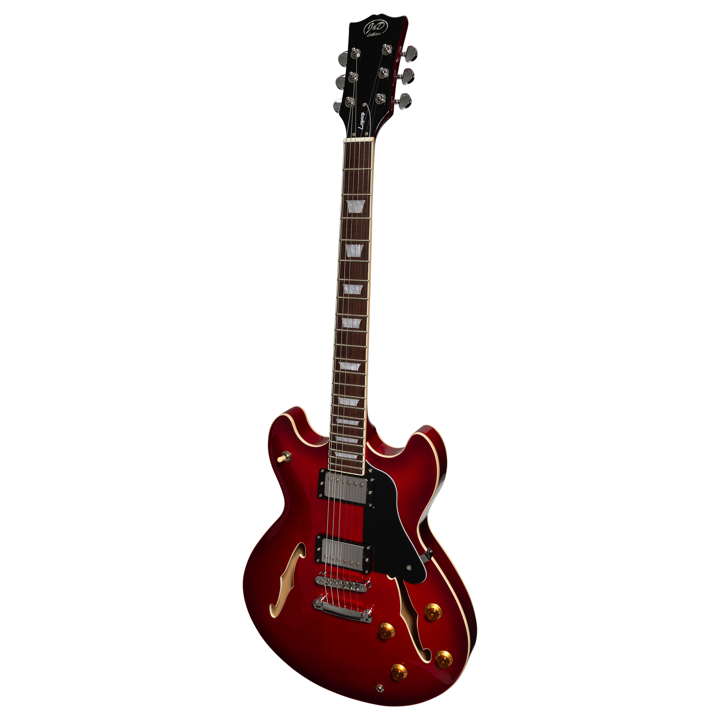 J&D Luthiers Semi-Hollow ES-Style Electric Guitar (Cherry)