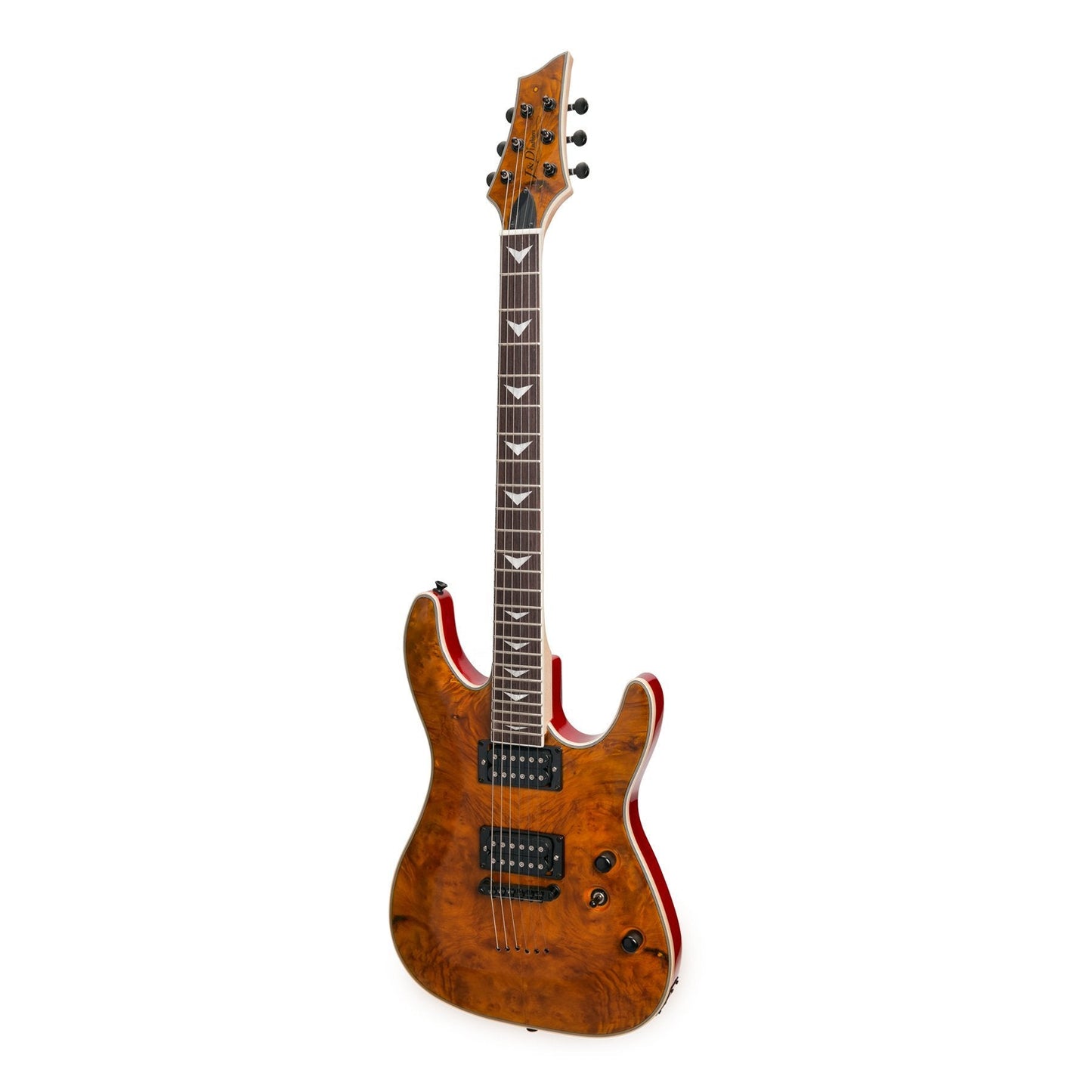 J D Luthiers Spalted Maple Top Contemporary Electric Guitar Natural