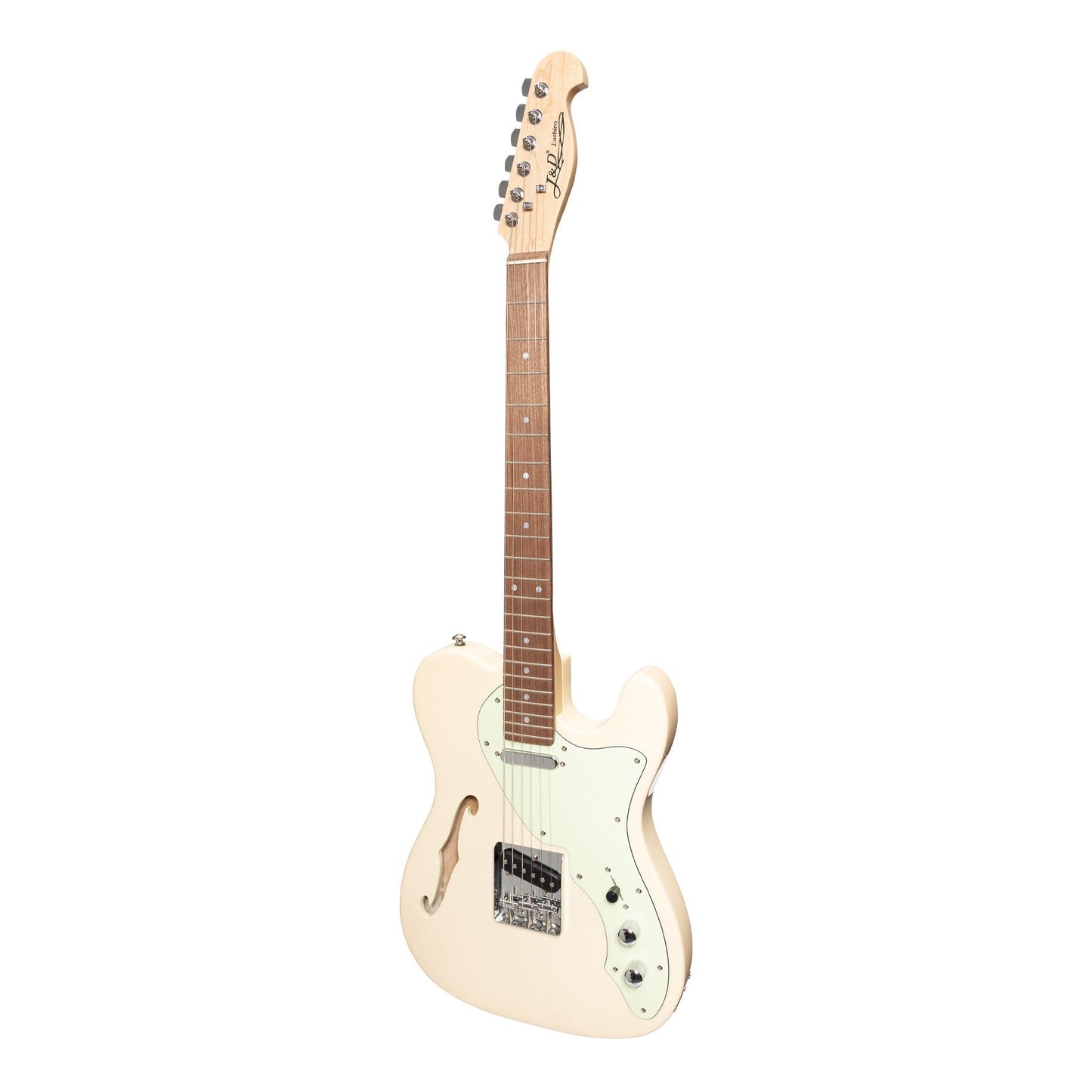 J&D Luthiers Thinline TE-Style Electric Guitar (Vintage White)