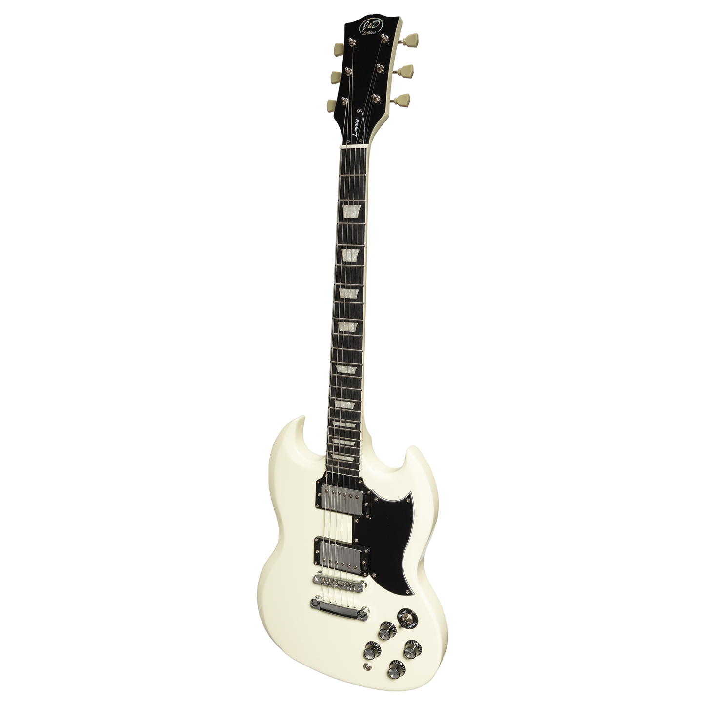J&D SG-Style Electric Guitar (Vintage White)