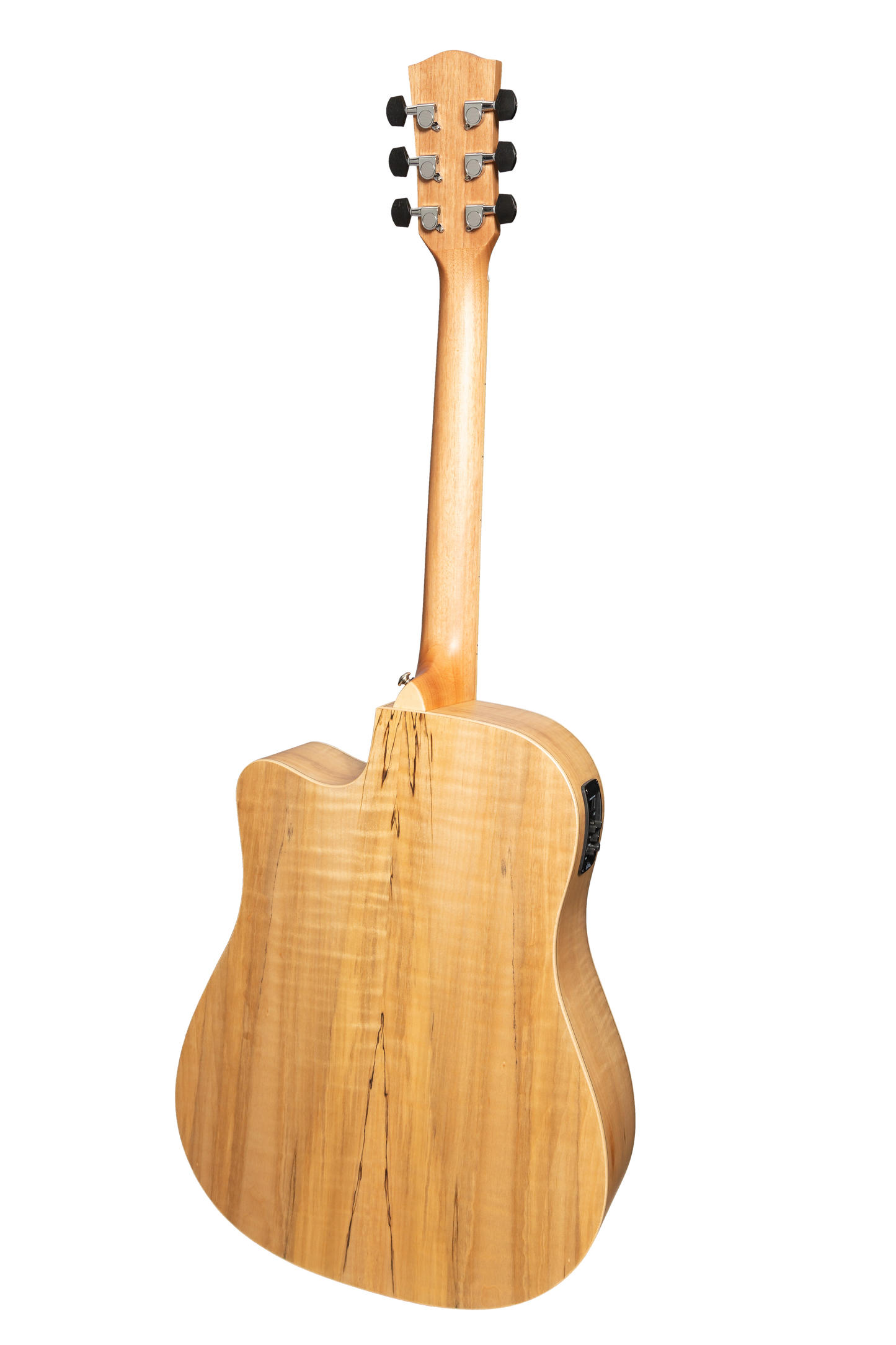 Martinez '31 Series' Spalted Maple Acoustic-Electric Dreadnought Cutaway Guitar (Natural Satin)