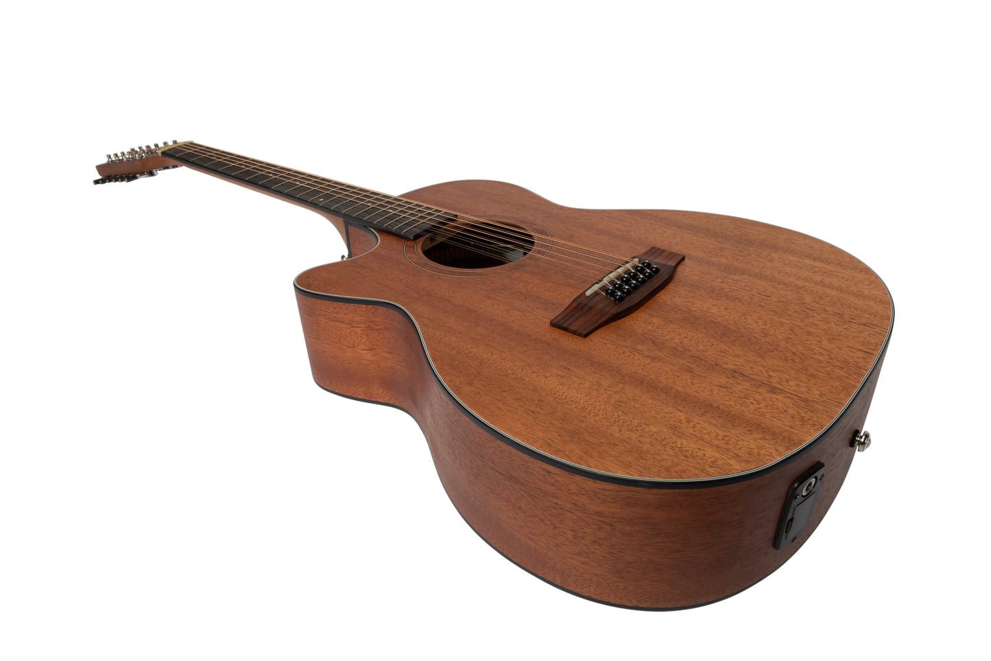 Martinez 'Natural Series' Solid Mahogany Top 12-String Left Handed Acoustic-Electric Small Body Cutaway Guitar (Open Pore)