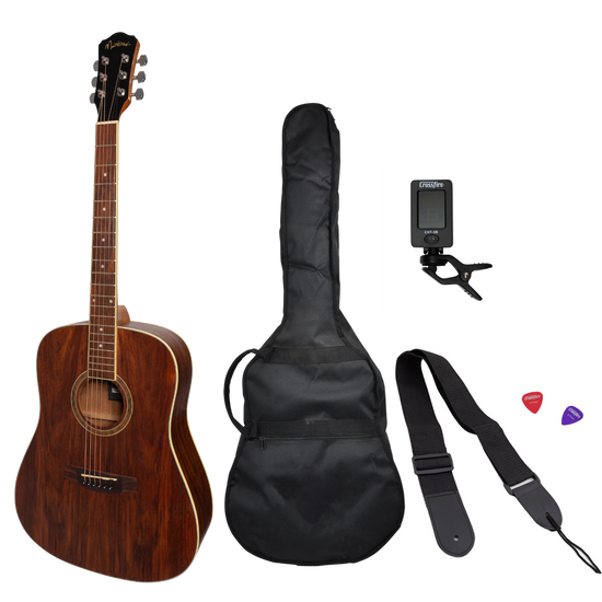Martinez '41 Series' Dreadnought Acoustic Guitar Pack (Rosewood)