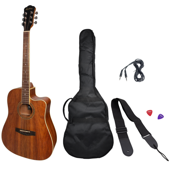 Martinez '41 Series' Dreadnought Cutaway Acoustic-Electric Guitar Pack (Rosewood)