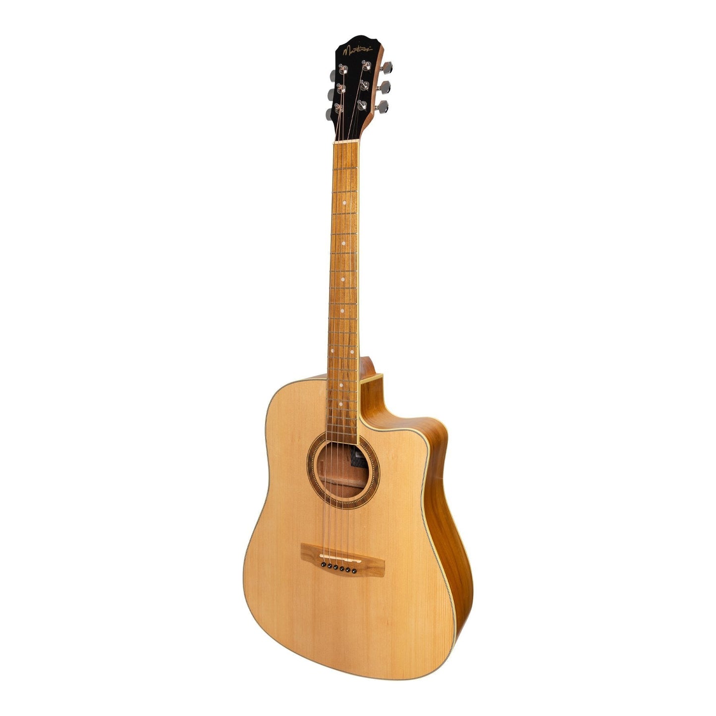 Martinez '41 Series' Dreadnought Cutaway Acoustic-Electric Guitar (Spruce/Jati-Teakwood)