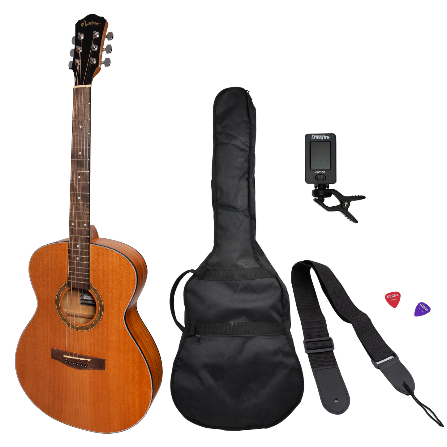Martinez '41 Series' Folk Size Acoustic Guitar Pack (Mahogany)