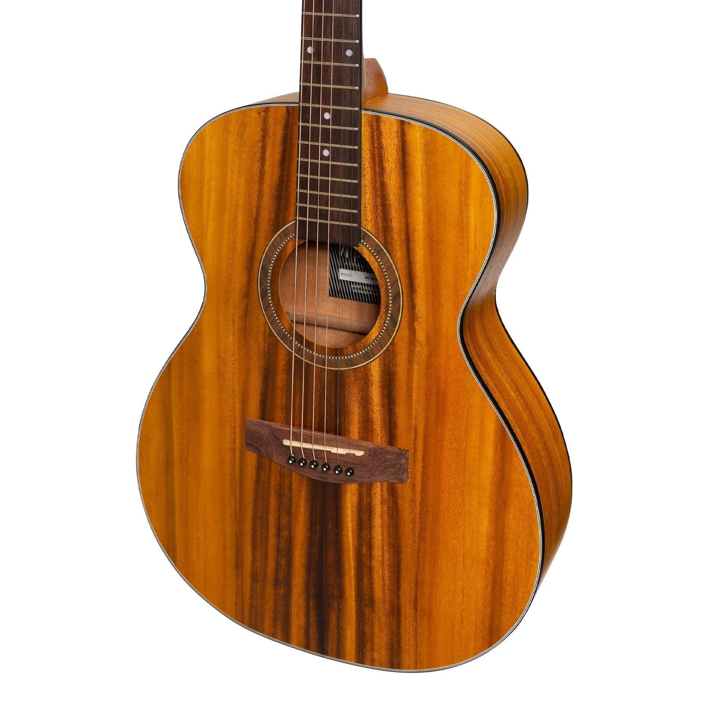 Martinez '41 Series' Folk Size Acoustic Guitar Pack with Built-in Tuner (Koa)