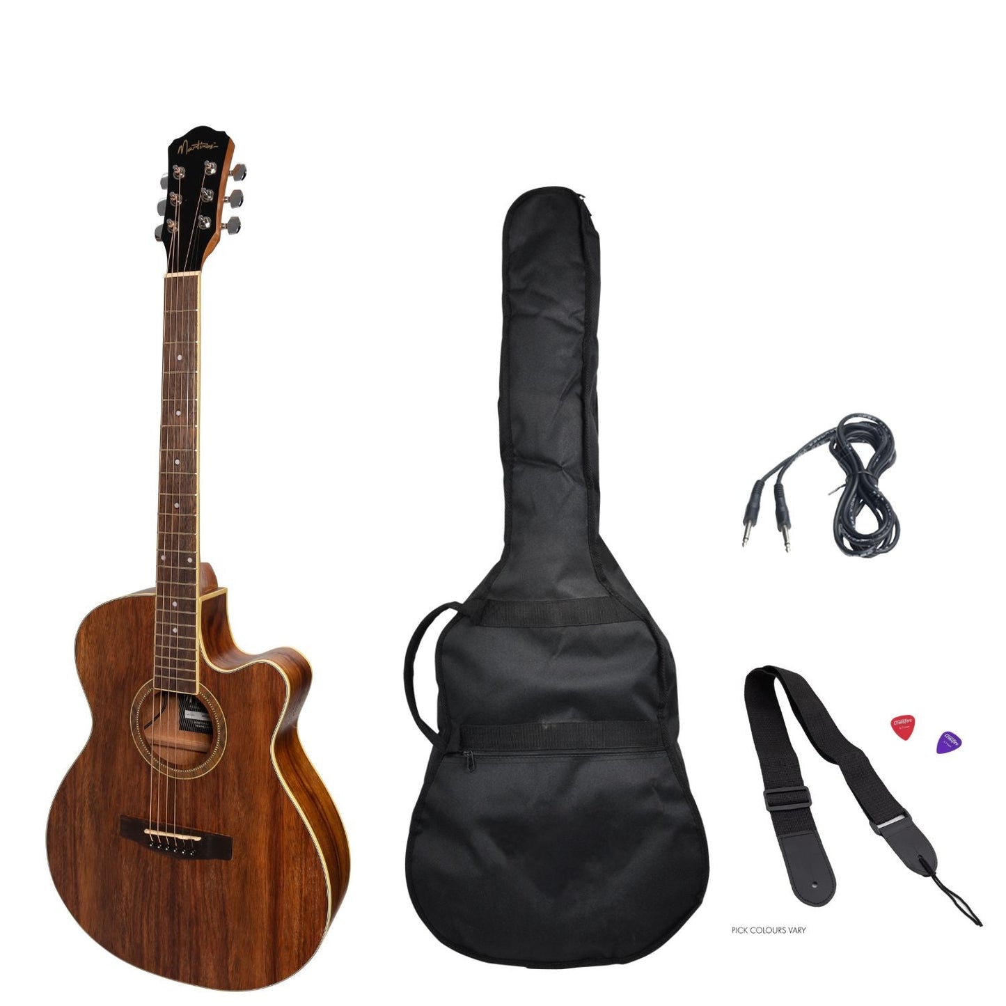 Martinez '41 Series' Folk Size Cutaway Acoustic-Electric Guitar Pack (Rosewood)