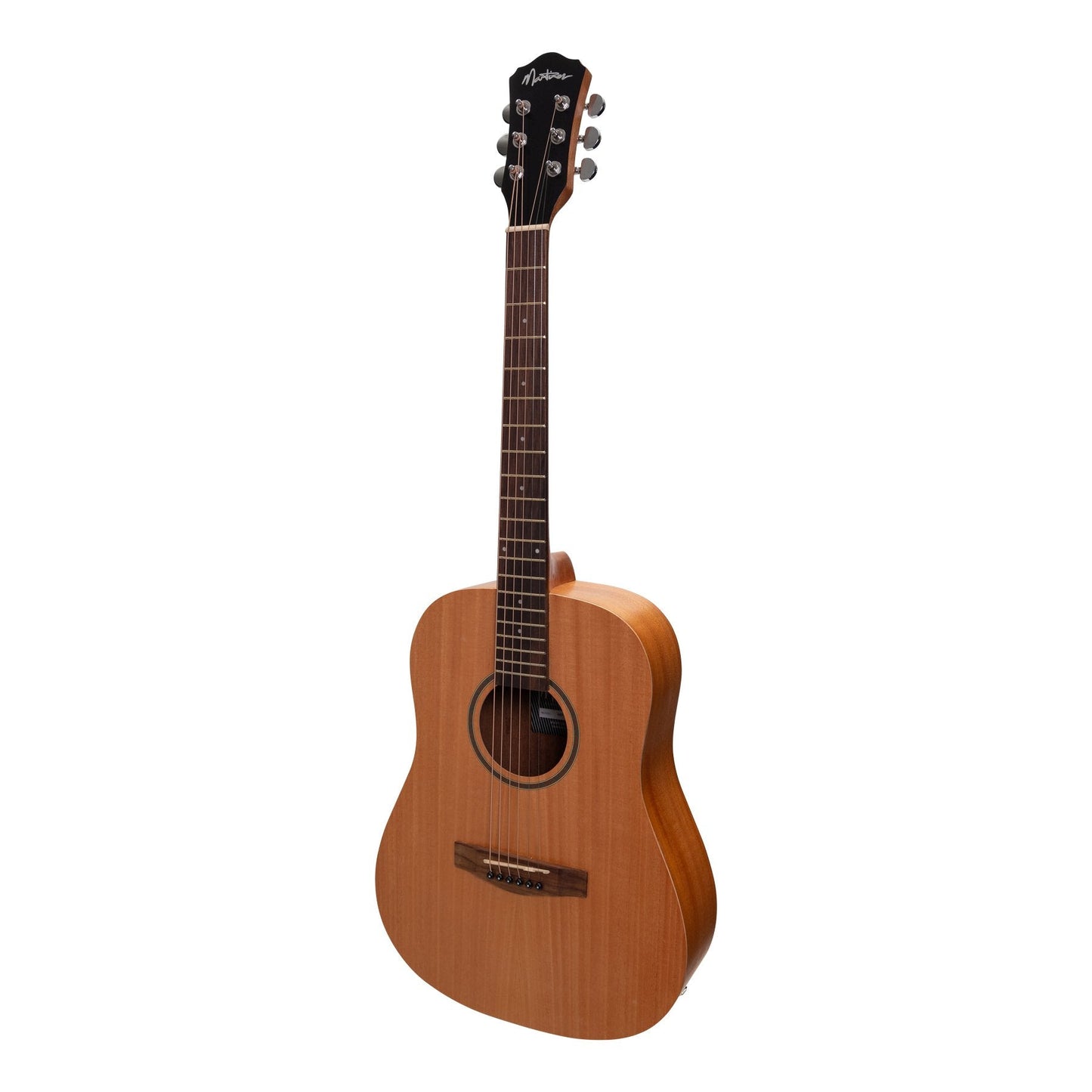 Martinez Acoustic-Electric Middy Traveller Guitar with Built-In Tuner (Mahogany)