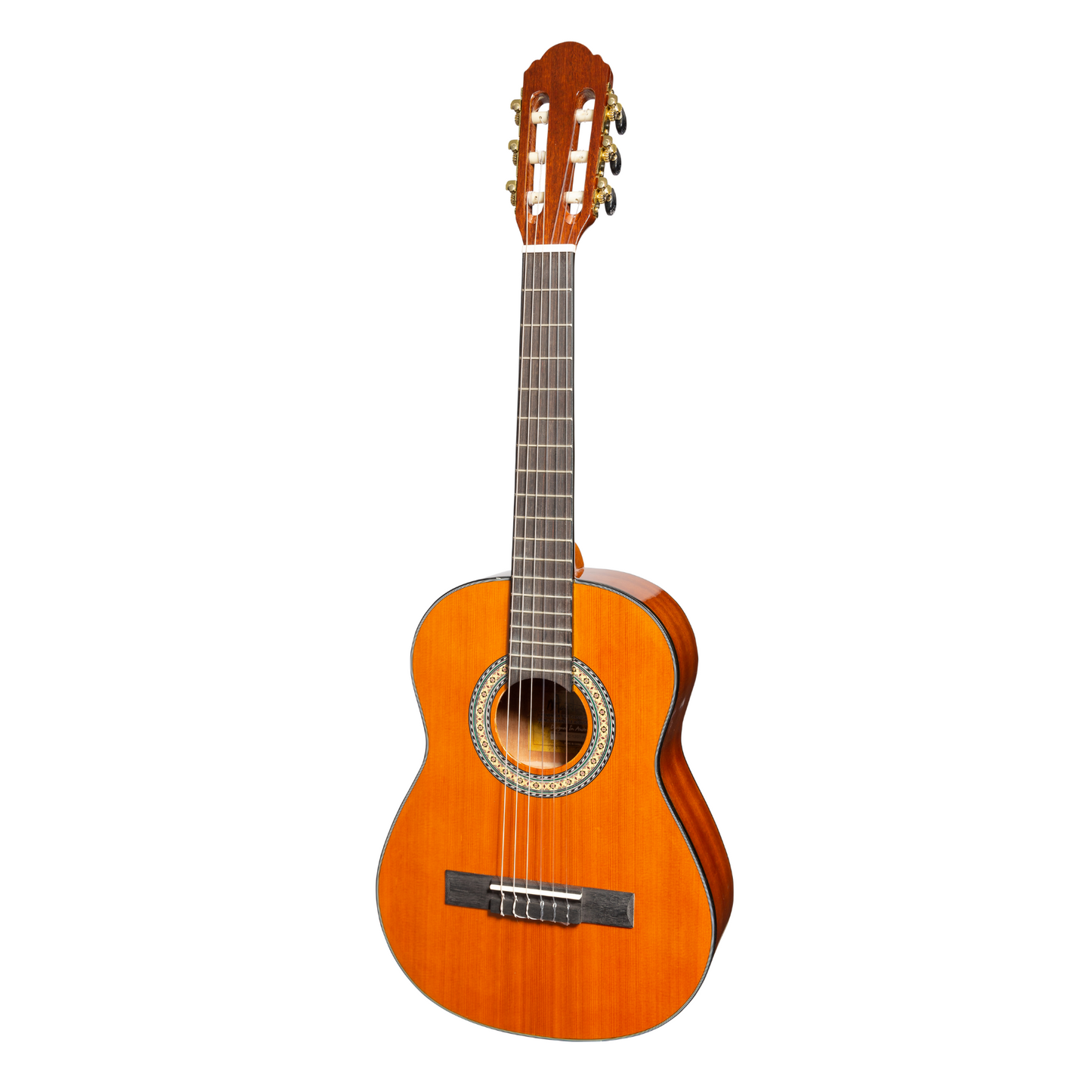 Martinez G-Series 1/2 Size Student Classical Guitar with Built In Tuner (Amber-Gloss)