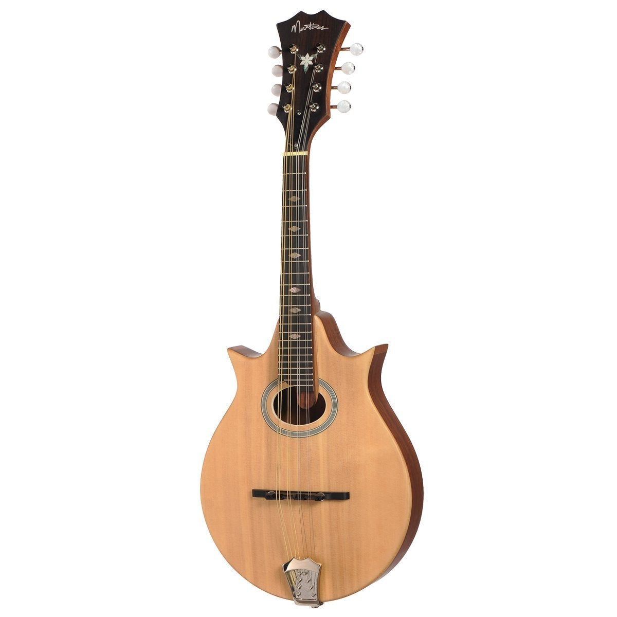 Martinez Gypsy Florentine Mandolin with Deluxe Gig Bag (Natural Satin)
