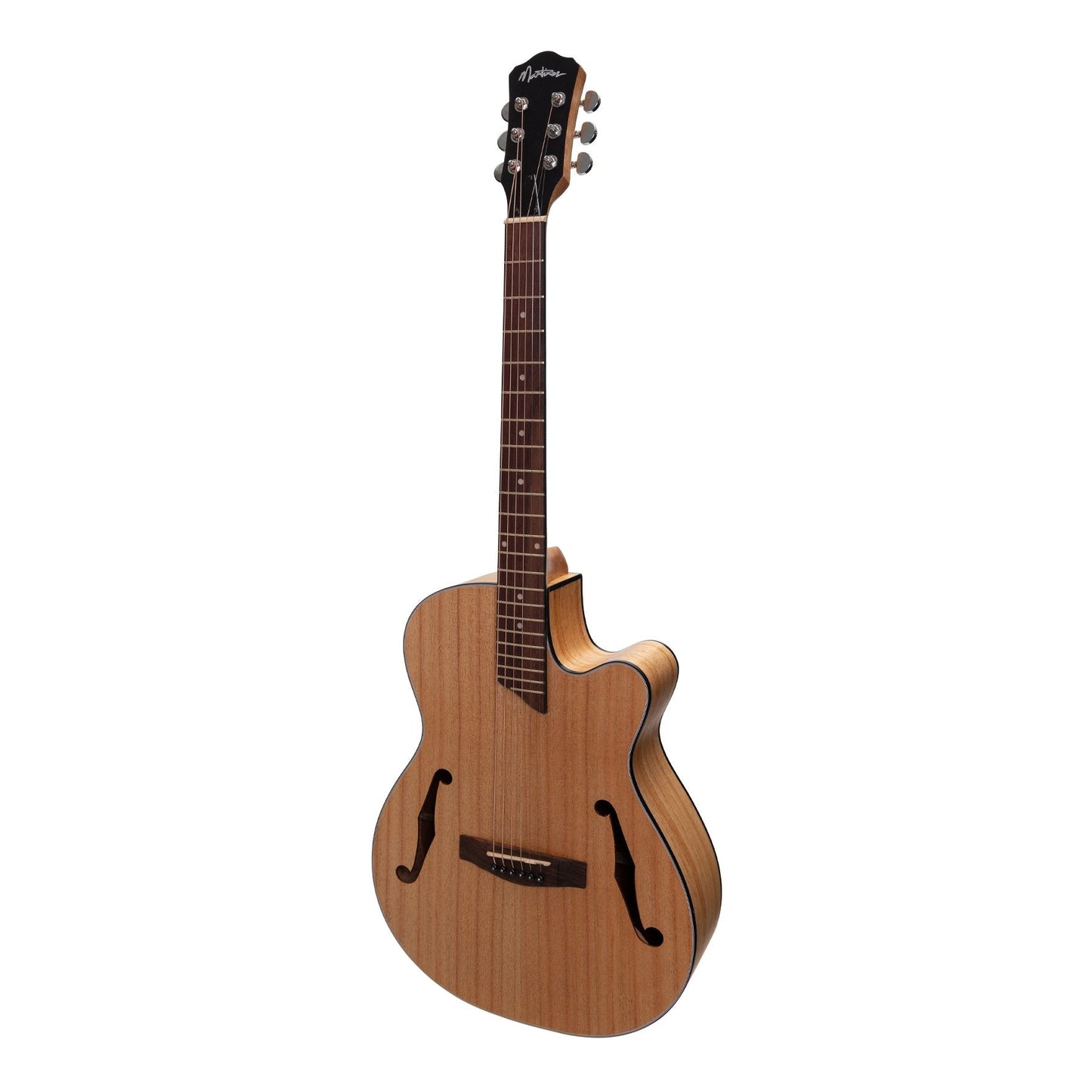Martinez Jazz Hybrid Acoustic-Electric Small Body Cutaway Guitar (Mindi-Wood)