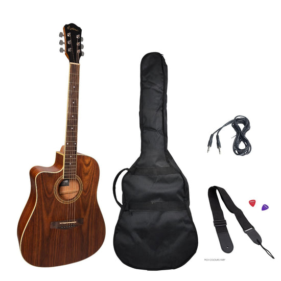 Martinez Left Hand '41 Series' Dreadnought Cutaway Acoustic-Electric Guitar Pack (Rosewood)