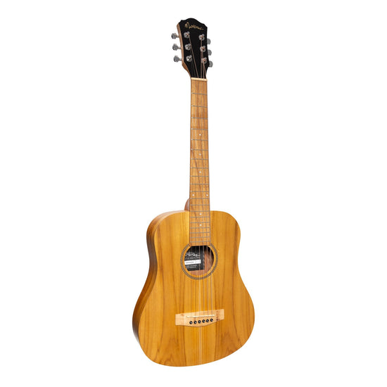 Martinez Left Handed Acoustic-Electric Babe Traveller Guitar (Jati-Teakwood)