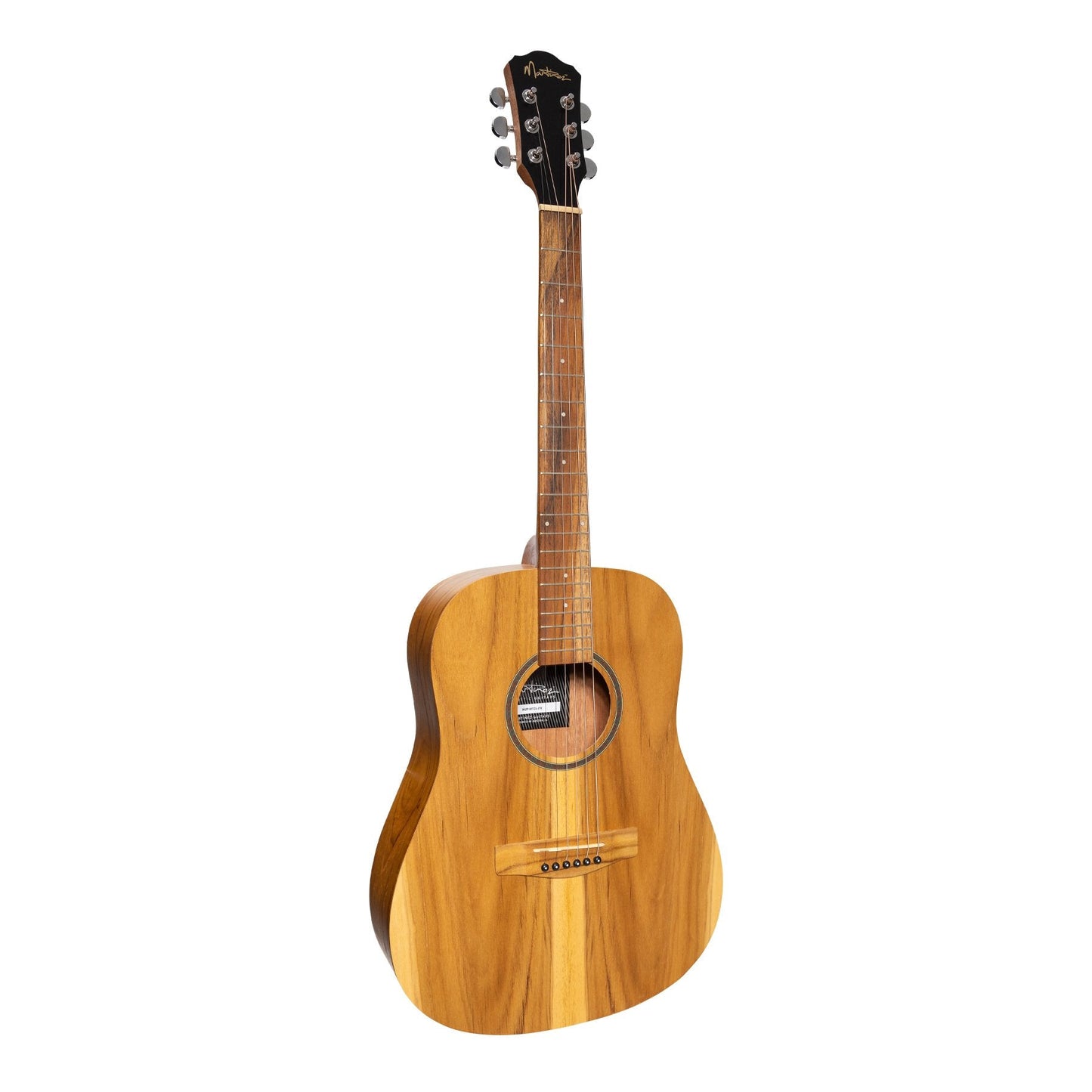 Martinez Left Handed Acoustic-Electric Middy Traveller Guitar (Jati-Teakwood)