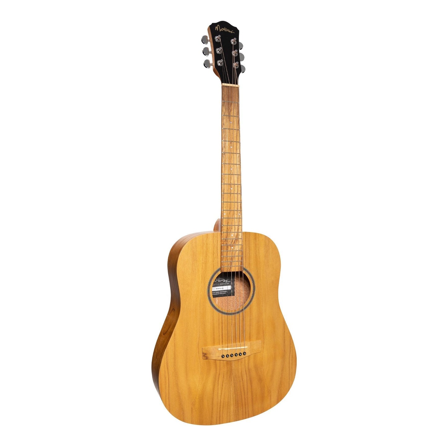 Martinez Left Handed Acoustic Middy Traveller Guitar (Jati-Teakwood)